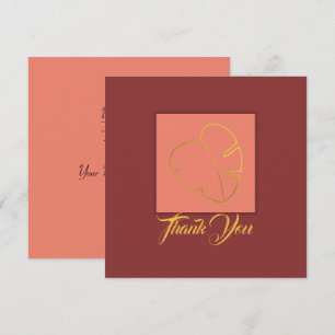 Classic Gold Leaf Elegant Purple Pink Thank You Card