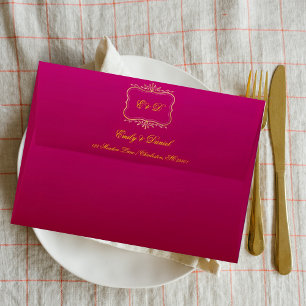 Classic Gold Look Wedding Envelope