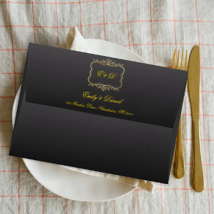 Classic Gold Look Wedding Envelope