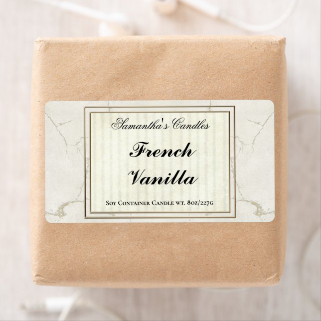 Classic Gold Marble Candle Label Template (Insitu)