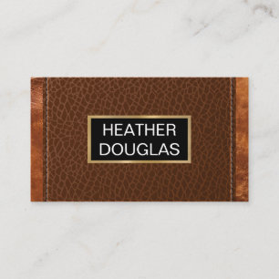 Classic Gold Metallic   Crocodile Leather Stitched Business Card