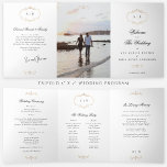 classic gold monogram tri-fold wedding program<br><div class="desc">This design is part of a collection - please contact us if you need any additional stationery
*not real foil</div>