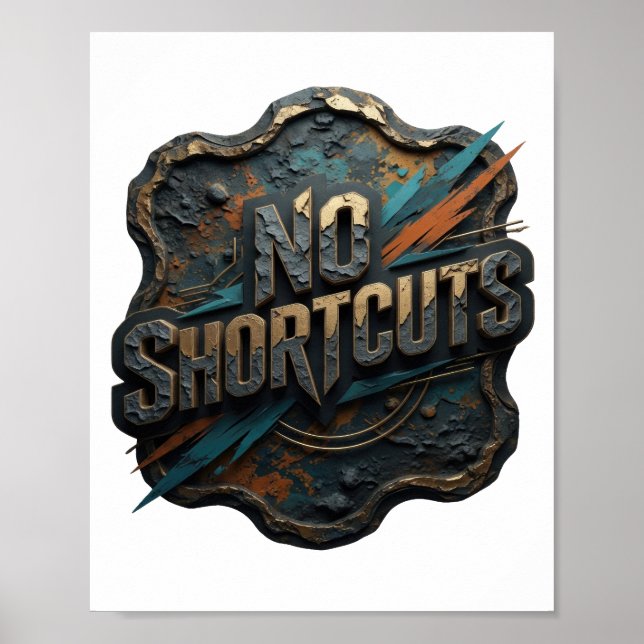 Classic Gold NO SHORTCUTS Poster (Front)
