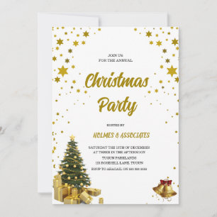 Classic Gold Office Corporate Christmas Party  Invitation
