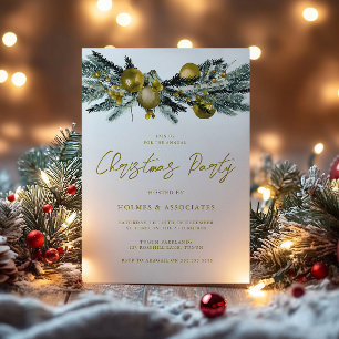 Classic Gold Office Corporate Christmas Party Invitation
