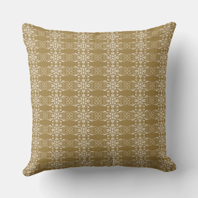 Classic Gold Ornamental Square Pillow (Back)