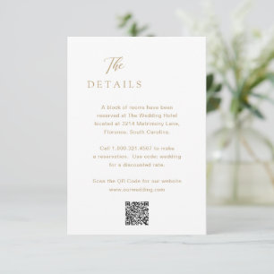 Classic Gold QR Code Elegant Wedding Enclosure Card