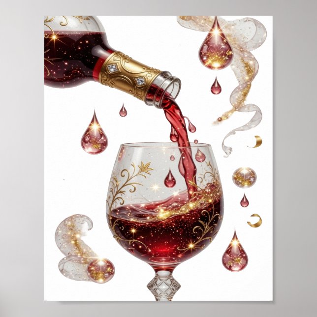 Classic Gold RED WINE Poster (Front)