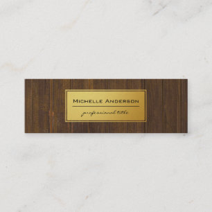 Classic Gold Rustic Wood Mini Business Card