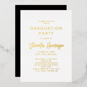 Classic Gold Script Graduation Party
