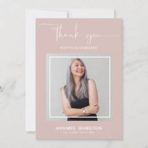 Classic Gold Script Sympathy Thank You Photo Invit Invitation