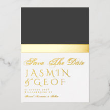 Classic Gold Strip Photo Foil Save The Date