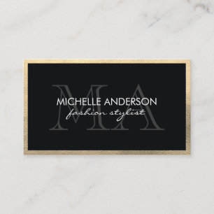 Classic Gold Trim with Monogram Business Card