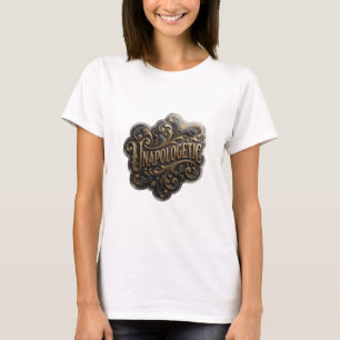 Classic Gold UNAPOLOGETIC 3D Text Art T-Shirt