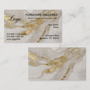 Classic Gold Vein Marble Logo Business Cards