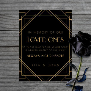 Classic Gold Vintage In Loving Memory Wedding Sign