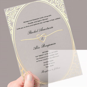 Classic Gold Wedding Acrylic Invitations