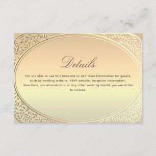 Classic Gold Wedding Details Enclosure Card