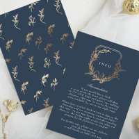Classic Gold White crest wedding Navy Blue