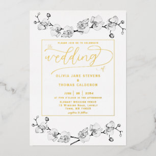 Classic Gold White Orchids Romantic Wedding