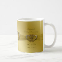 Classic Golden 50th Wedding Anniversary Coffee Mug