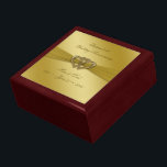Classic Golden 50th Wedding Anniversary Gift Box<br><div class="desc">A Digitalbcon Images Design featuring a satin soft gold colour and design theme with a variety of custom images, shapes, patterns, styles and fonts in this one-of-a-kind "Classic Golden 50th Wedding Anniversary" Gift Box. This soft and satiny golden design comes complete with customisable text lettering to suit your own special...</div>