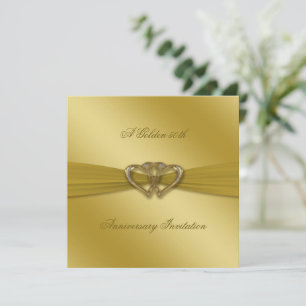 Classic Golden 50th Wedding Anniversary Invite
