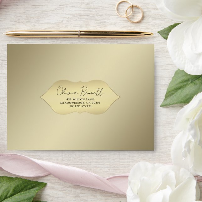 Classic Golden Minimalist Envelope (Wedding)