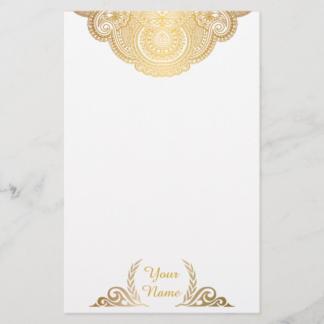 Classic Golden Personalised Stationery (Front)