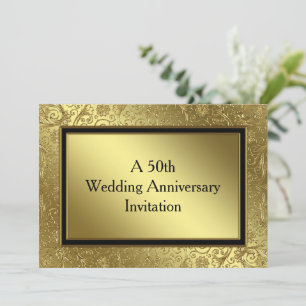 Classic Golden Wedding Anniversary 5x7 Invite
