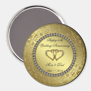 Classic Golden Wedding Anniversary Magnet