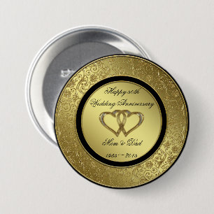 Classic Golden Wedding Anniversary Round Button