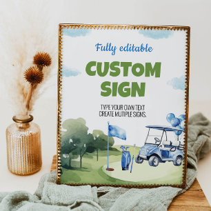 Classic Golf Boy Birthday Party Table Sign