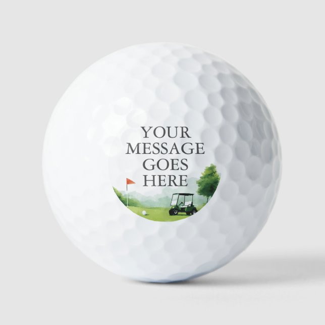 Classic Golf Buggy Custom Message Balls (Front)