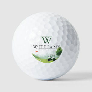 Classic Golf Buggy Custom Name Monogram Balls