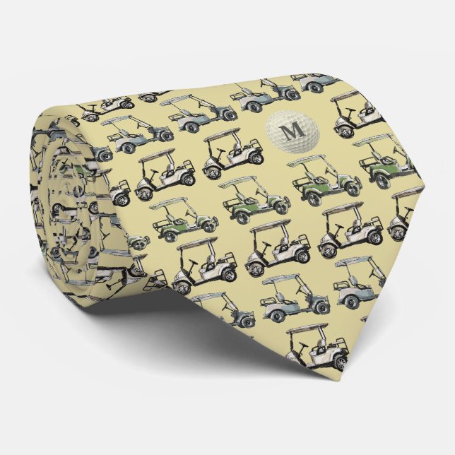 Classic Golf Carts Monogram Tie (Rolled)
