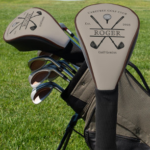 Classic Golf Club Brown Piping Golf Head Cover