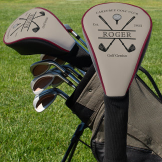 Classic Golf Club Burgundy Piping Golf Head Cover
