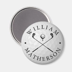 Classic Golf Clubs Custom Name Golf Ball Marker Magnet