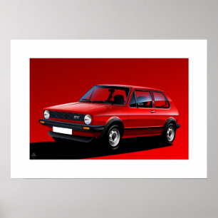 Classic Golf GTI mk1 Poster Illustration
