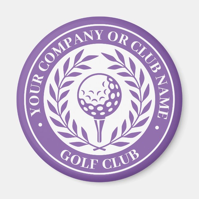 Classic Golf Magnet Custom Name Purple Gift (Front)