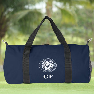 Classic Golf Monogram Duffle Bag Custom Name Navy