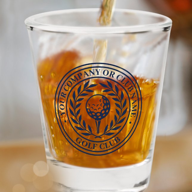 Classic Golf Personalised Name Dark Blue Shot Glass (Creator Uploaded)