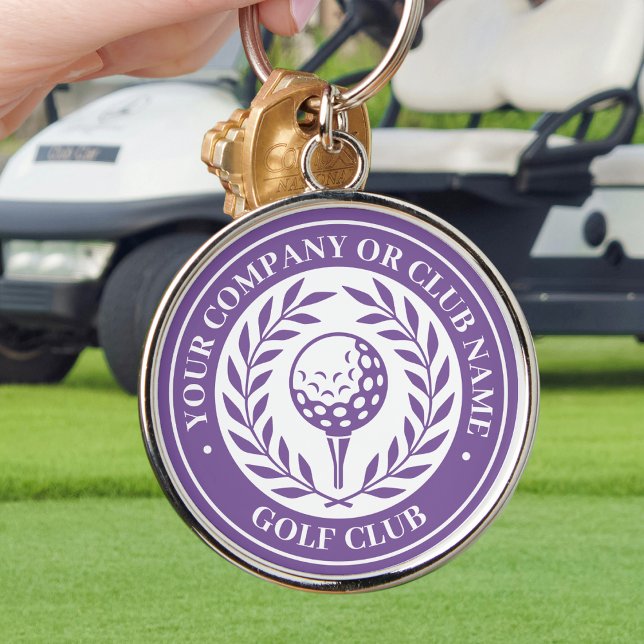 Classic Golf Personalised Name Purple Key Ring (Creator Uploaded)