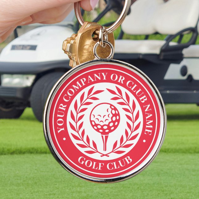 Classic Golf Personalised Name Red Key Ring (Creator Uploaded)