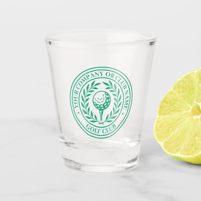 Classic Golf Shot Glass Custom Name Green (Front)