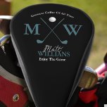 Classic Golfer Monogram Custom Classy Black Golf Head Cover<br><div class="desc">Elegant monogram design personalised with name and initial of the stylish golfer,  over a dark background,  with two crossed golf-clubs...  a nice gift idea for golf-players,  with custom words (a quote,  a slogan,  a birthday message... )</div>
