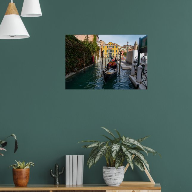 Classic Gondola Mooring in Venice Poster (Living Room 1)