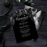 Classic Gothic Black Engagement Party Photo
