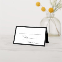Classic Gothic Black Menu Choice Folded Place Card